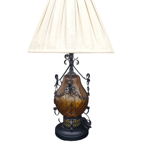 Vintage Mid Century Modern Hollywood Regency Swag  Lamps 2 - Picture 4 of 11